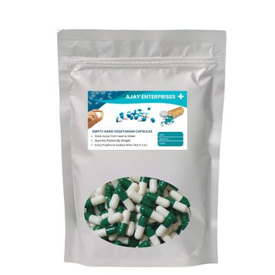 AJAY ENTERPRISES Empty Vegetarian Capsules SIZE 0 (500 MG) (Pack of 1000) (GREEN WHITE, SIZE 0 (500 MG))