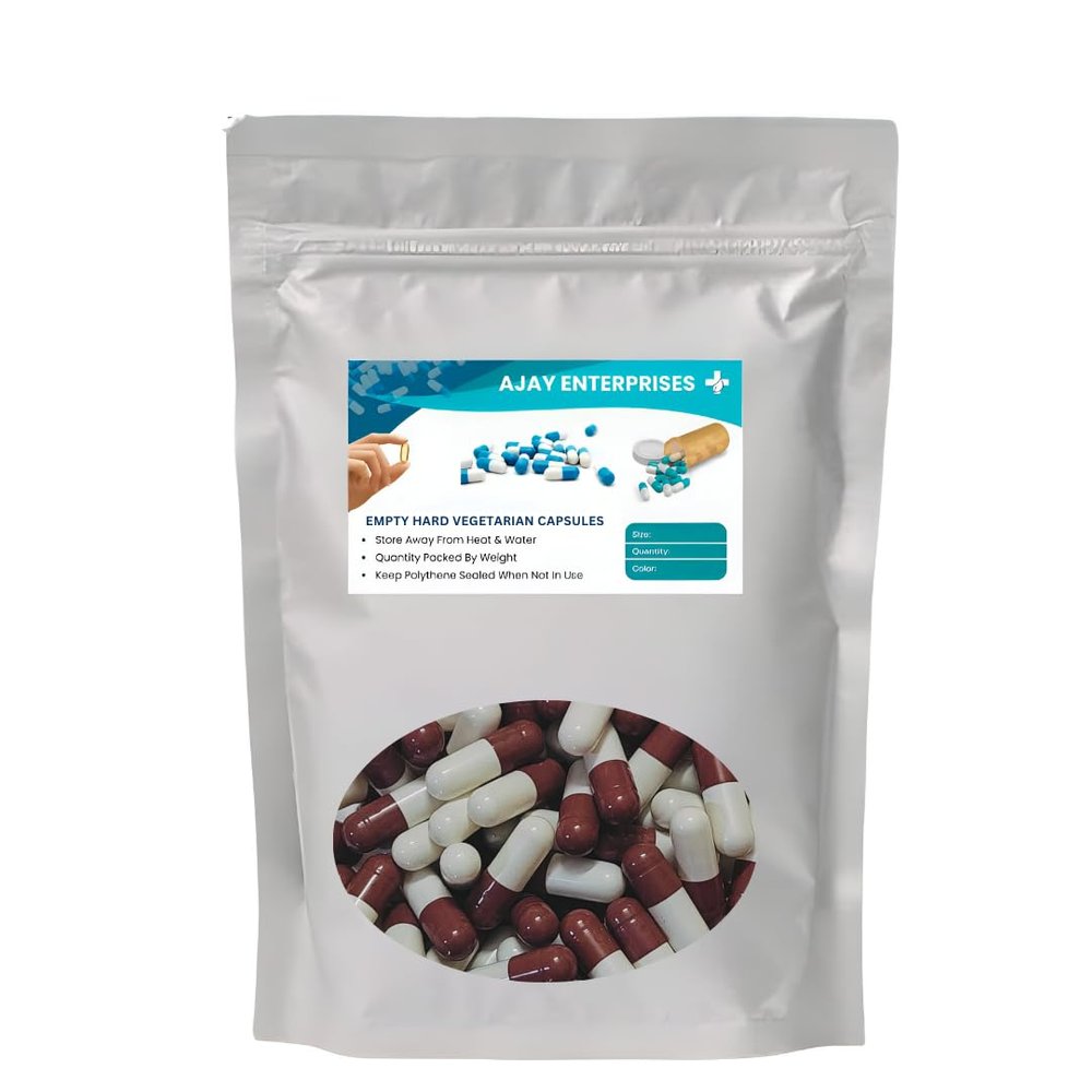AJAY ENTERPRISES Empty Vegetarian Capsules SIZE 0 (500 MG) (Pack of 1000) (MAROON WHITE, SIZE 0 (500 MG))