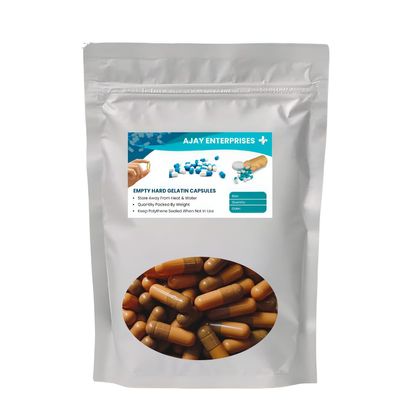 AJAY ENTERPRISES Empty Gelatin Capsules SIZE 0 (500 MG) (Pack of 500) (DARK SKIN LIGHT SKIN, SIZE 0 (500 MG))