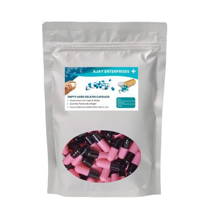 AJAY ENTERPRISES Empty Gelatin Capsules SIZE 0 (500 MG) (Pack of 500) (BACLK PINK, SIZE 0 (500 MG))