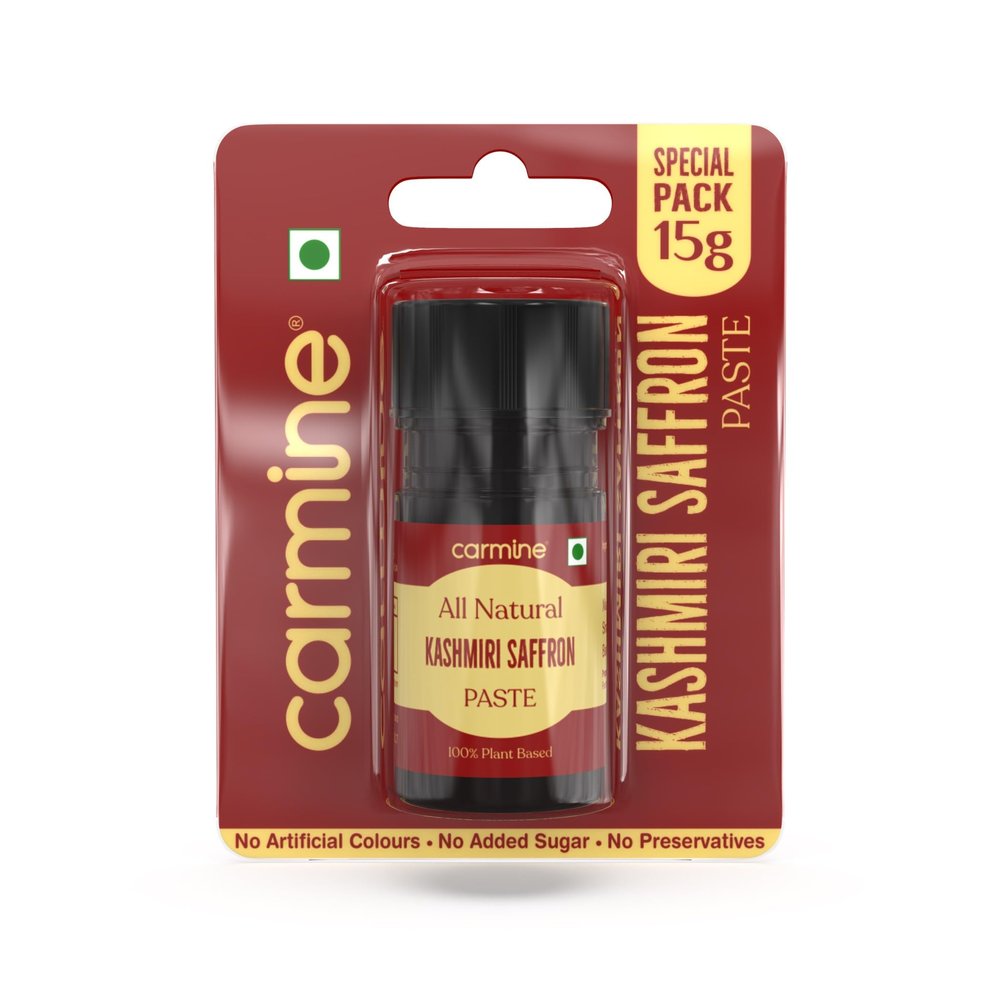 Carmine County Kashmiri Saffron Paste | 15g | Premium Grade Saffron for Baking, Desserts, Beverages & Cooking | Pure and Natural | Authentic Kesar Paste | Add Rich Flavour & Aroma to Recipes