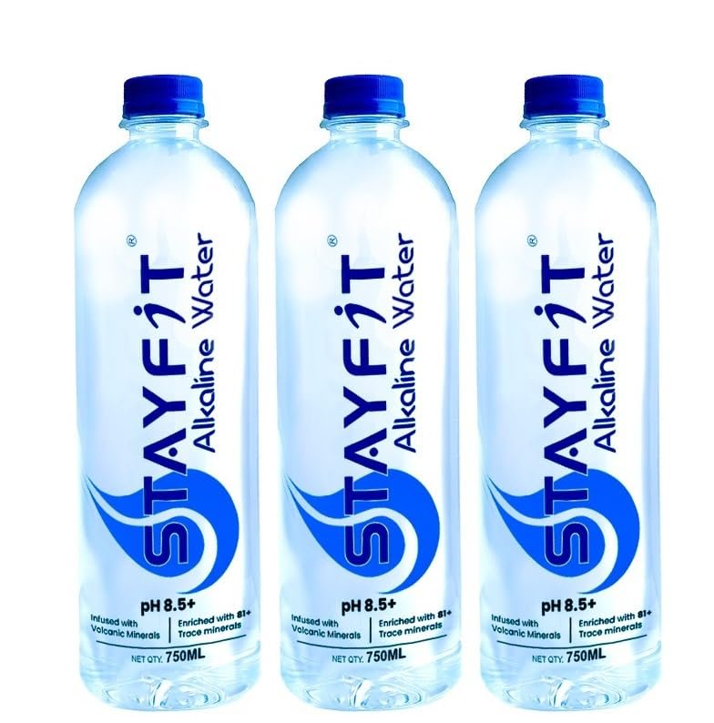 Stayfit Alkaline Water with Essential Nutrients | 81+ Trace Minerals |Water-Based Electrolyte Drink With 8.5+ pH Alkaline Mineral Water (15 x 750 ml)