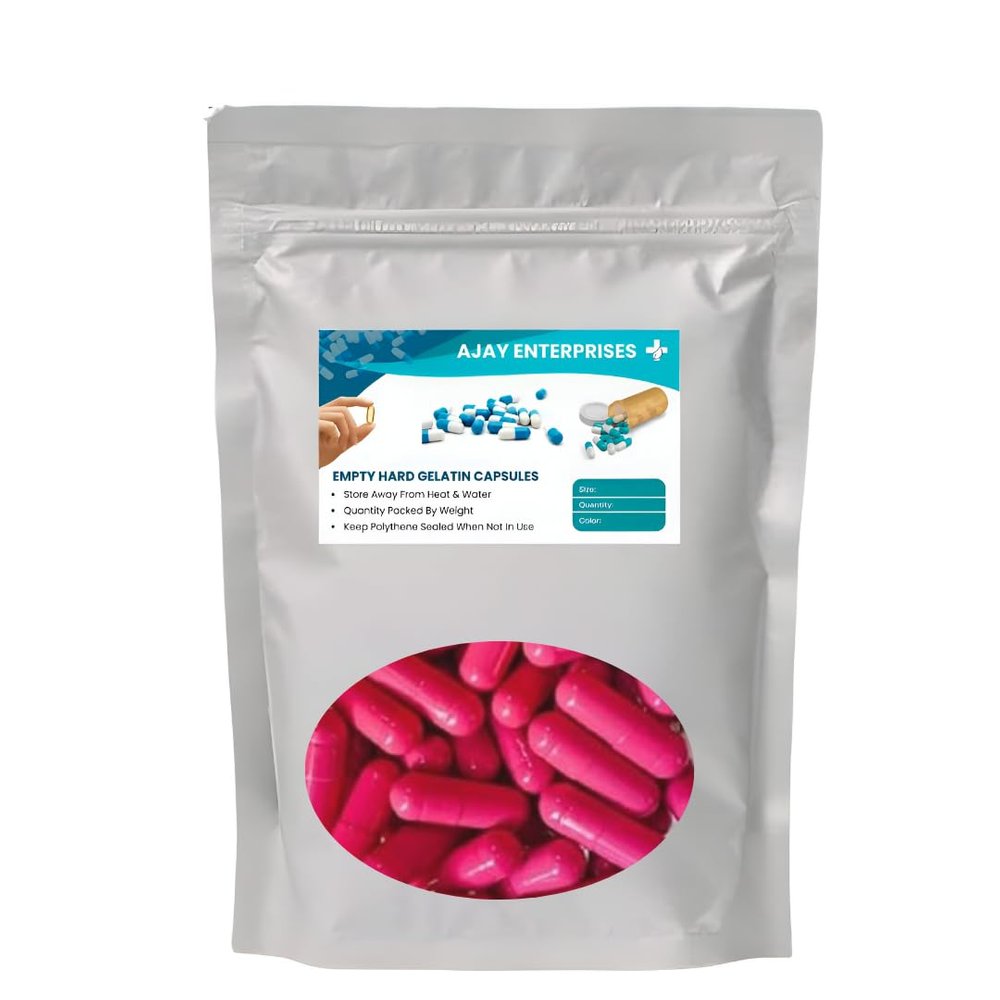 AJAY ENTERPRISES Empty Gelatin Capsules, SIZE 0 (500 MG) (Pack of 500) (PINK, SIZE 0 (500 MG))