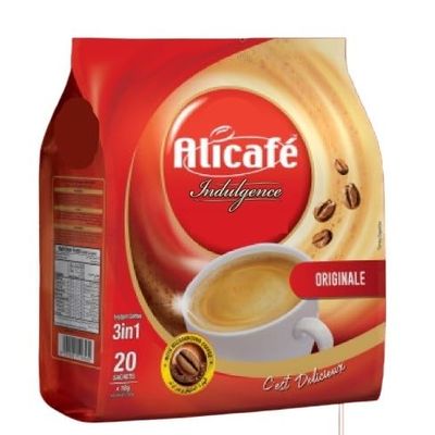 Alicafe Indulgence Original Flavor Premix Instant 3 in 1 Rich And Creamy Coffee, 20 Sachets x 18gm
