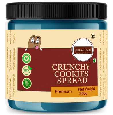 Bakers Craft 350 gm Crunchy Cookies Spread | Made with Low Fat Cocoa Butter| Vegetarian | All Natural Ganache