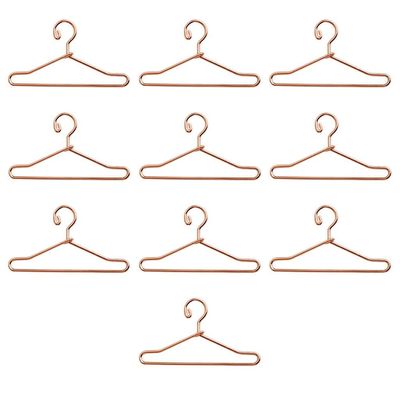 LOOM TREE 10Pcs Metal Clothes Hangers for BJD Dolls Dress Pants Gown 75mm Rose Gold | Dolls | Clothes & Accessories | Modern