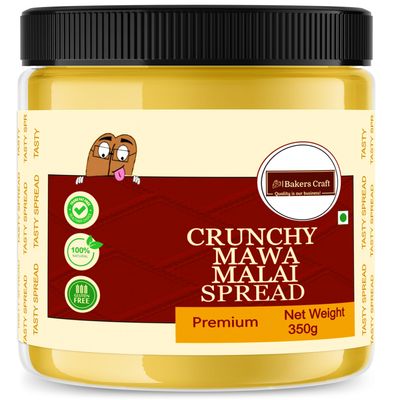 Bakers Craft 350 gm Mawa Malai Spread | Made with Low Fat Cocoa Butter| Vegetarian | All Natural Ganache