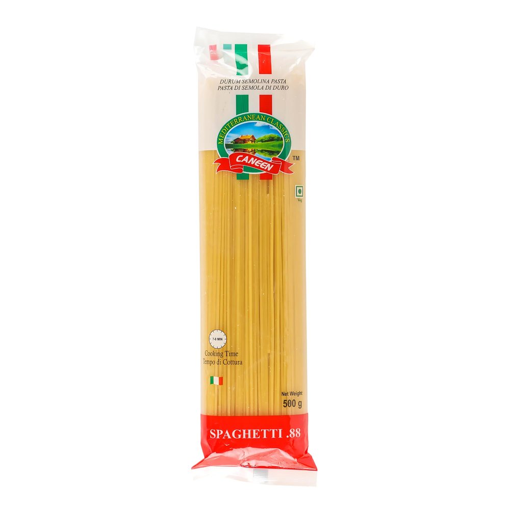 CANEEN Spaghetti Pasta| Durum Wheat | Ideal for Classic Pasta Dishes (Pack of 1, 500g)