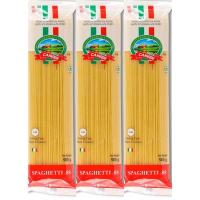 CANEEN - Spaghetti Pasta| Durum Wheat | Ideal for Classic Pasta Dishes (Pack of 3, 500g Each)