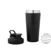 SHIFA CRAFT Steel Pro Shaker 700 ml with Steel Whisk, Leakproof Gym Shaker Bottle for Supplements, Pristine (Black) view 2