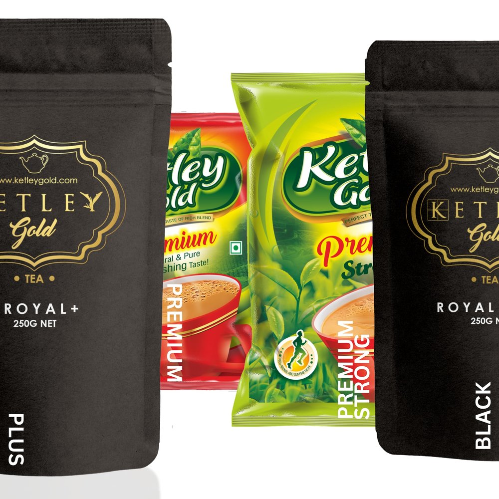 Ketley Gold CTC Tea Combo, 1kg | Premium (250g), Premium Strong (250g), Black (250g), Plus (250g) | Assam Tea Granules