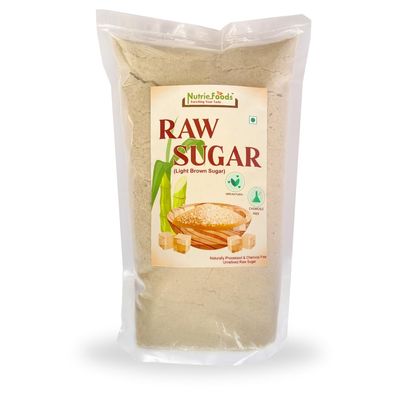 "NUTRIEFOODS" Enriching Your Taste Raw Cane Sugar (Light Brown Sugar) | Chemical Free, Unrefined, Sulphur Free Sugar (3600gm)