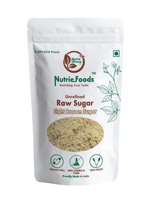 "NUTRIEFOODS" Enriching Your Taste Raw Cane Sugar (Light Brown Sugar) | Chemical Free, Unrefined, Sulphur Free Sugar (400gm)