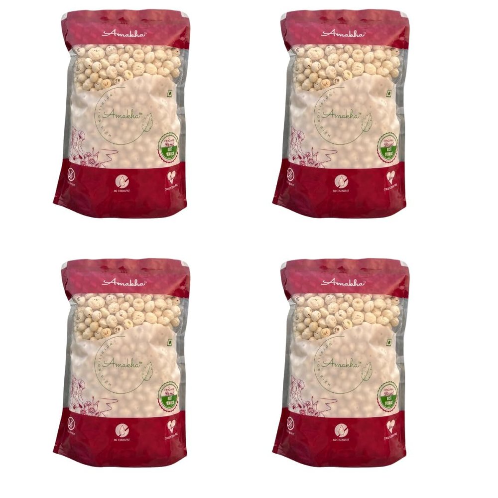 Amakha Foods Phool Makhana | Big Size Nuts | Premium Foxnuts | Lotus Seeds | Gorgon Nuts | Tal Makhana | Dry fruits 15mm-26mm (1 Kg)