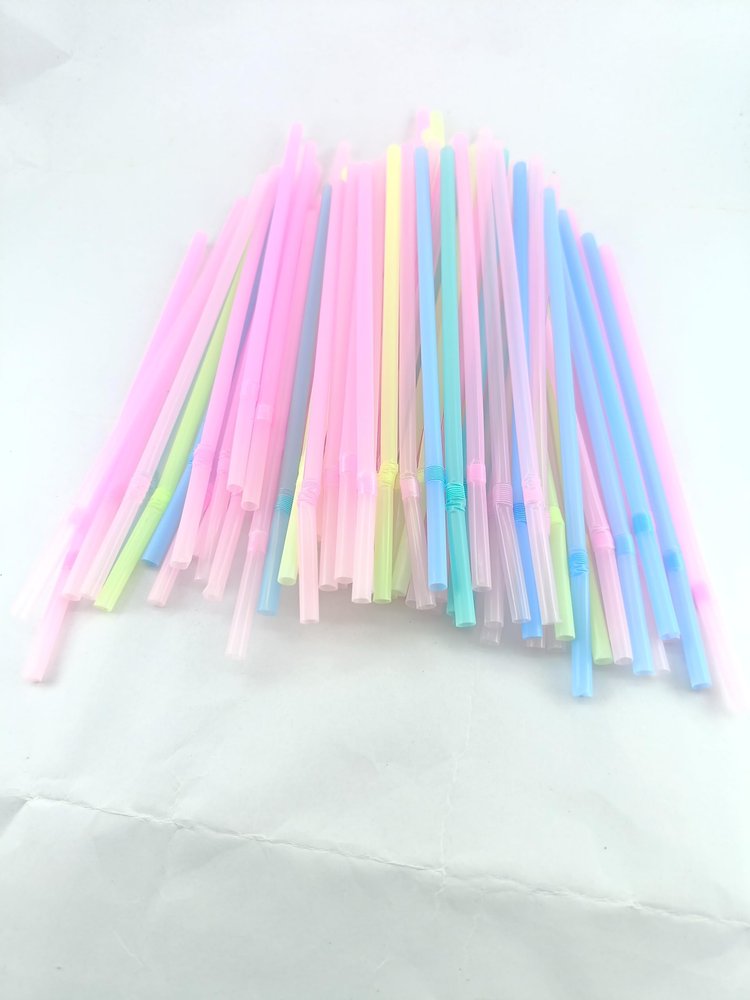 advancedestore Pack of 50Pcs Collection Flexible Bent Soft Multicolour Straw