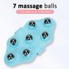 7-Ball Body Massage Roller, Ergonomic Design with Steel Balls, Turquoise Blue, Deep Tissue Kneading view 2