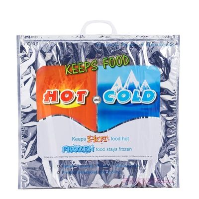 OZKET Hot and Cold Insulated Bags for Food Delivery, Grocery Shopping, and Food Storage Reusable Thermal Bags with 3-Layer Aluminium Foil Protection Ideal for Hot and Frozen Food (49x51cm) Pack of 1
