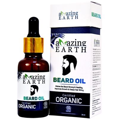 Amazing Earth Organic Beard Oil, 30 ml, for Strong and Healthy Beard Growth Pack of 4