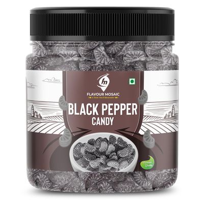 FLAVOUR MOSAIC Kali Mirch Candy | 400g | Black Pepper Candy | Mukhwas | Tasty & Dry Candy | Sweet and Juicy Masala Goli