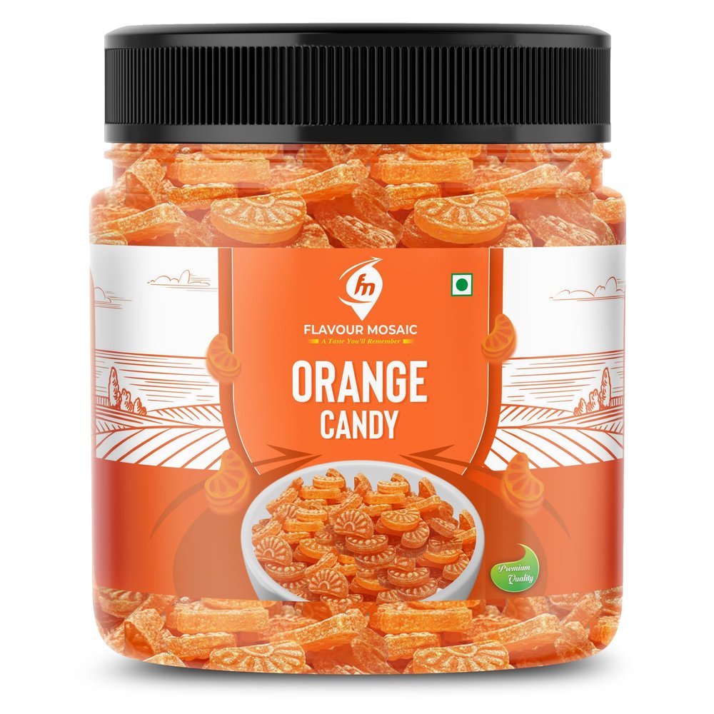 FLAVOUR MOSAIC Orange Candy | 1200g | Orange Flavoured Mouth freshener | Mukhwas | Tasty & Dry Candy (Pack of 3, 400gm each)