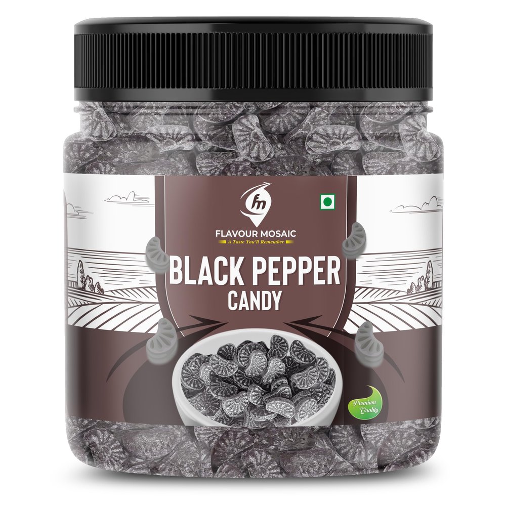 FLAVOUR MOSAIC Kali Mirch Candy | 1200g | Black Pepper Candy | Mukhwas | Tasty & Dry Candy | Sweet and Juicy Masala Goli (Pack of 3, 400gm each)