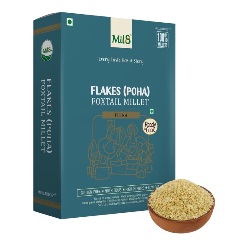 MIL8 Foxtail Millet Flakes (Aval) - 200g |Ready to Cook | Nutritious Kangni/Kangni/Italian/Setaria/Kakum/Rala Aval | Healthy Breakfast | | Tasty and Energy Packed | Wholesome Meal