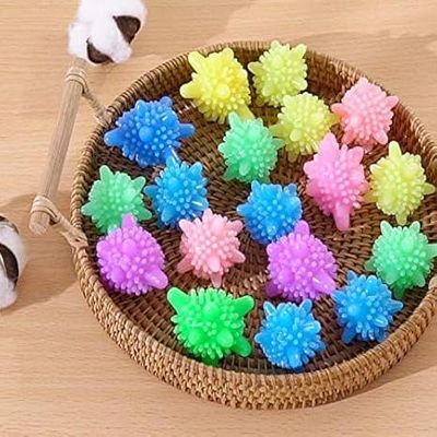 Clickswift Reusable Tangle-Free Eco-Friendly 15Colorful Laundry Ball Reusable Washing Laundry Dryer Ball Fabric Softener Helper Wash Ball Anti-wrap Protection Washing Clothes Ball (Multicolor)