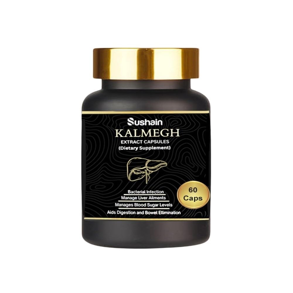 Kalmegh Capsules 500 MG | Natural Liver Supplement | Liver Detox | Ayurvedic Medicines for Liver Detox and Supporting Liver Function | Maintain Overall Health | 60 Capsules