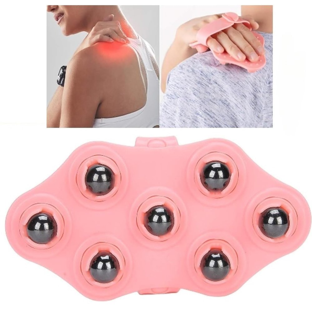 3D 7 Roller Massager Manual Hand Roller Massager glove with balls 360 rotation ball Muscle Relax slimming Massage Glove Full Body Massager Palm Shaped gloves finger roller ball-(1 PCS Multicolors)