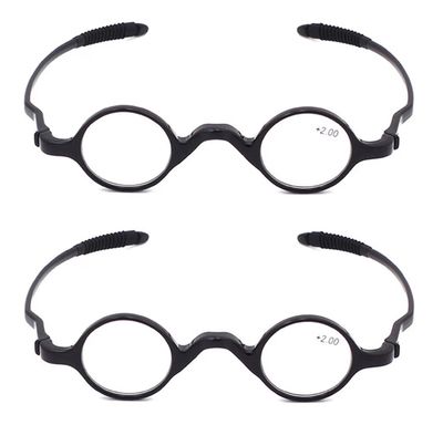 AUGEN Blue Block UV Cut Round Reading Glasses Unisex Free Size Power Pack Of 2 Glasses Reading Glasses Readers | Read Samll Print And Computer Screens (+4.00)