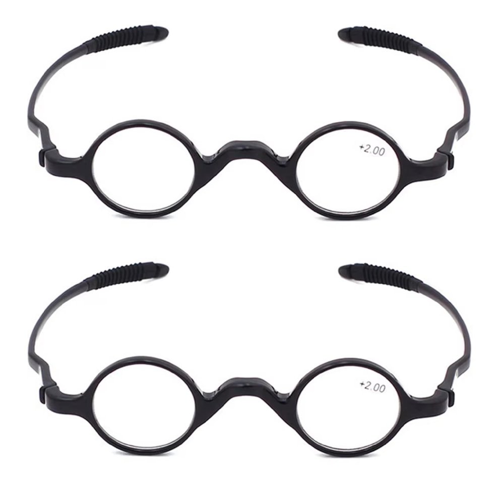 AUGEN Blue Block UV Cut Round Reading Glasses Unisex Free Size Power Pack Of 2 Glasses Reading Glasses Readers | Read Samll Print And Computer Screens (+4.00)