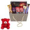 SFU E Com Chocolate Basket Gift Hamper | Valentine Teddy Bear With Chocolate Combo | Valentine Chocolate Hamper | 809 view 1