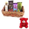 SFU E Com Attractive Wooden Basket With Premium Chocolates | Valentine Teddy Bear With Chocolate Combo | Valentine Chocolate Hamper | 437 view 1