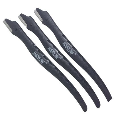 Hair Line Professional Eyebrow Instant n Painless Facial Hair Remover Razor for Removing Unwanted Face Hair, Stainless Steel Blades Women n Men Pack 3_Black