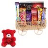 SFU E Com 7 Pieces Chocolates Combo Gift Hamper With Handmade Basket | Valentine Teddy Bear With Chocolate Combo | Valentine Chocolate Hamper | 610 view 1