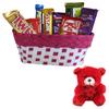 SFU E Com 8 Pieces Chocolate Gift Hamper With Beautiful Basket | Valentine Teddy Bear With Chocolate Combo | Valentine Chocolate Hamper | 177 view 1