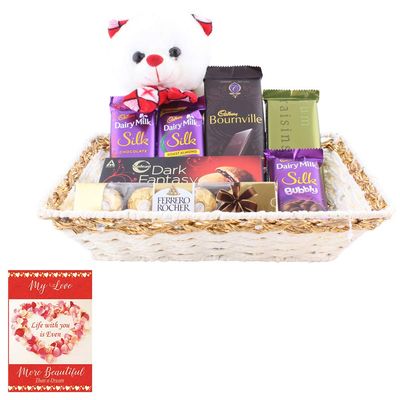 SFU E Com Bournville & Temptation Chocolate Gift Hamper | Valentine Chocolate With Love Greeting Card | Valentine Chocolate Hamper | 522