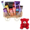 SFU E Com Chocolate Basket Gift Hamper With Tasty Kit-Kat | Valentine Teddy Bear With Chocolate Combo | Valentine Chocolate Hamper | 697 view 1
