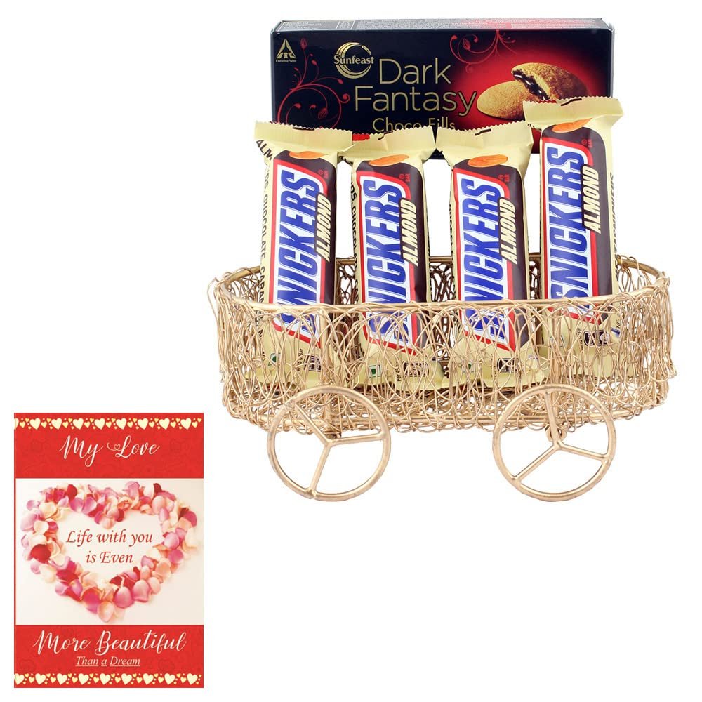 SFU E Com Best Wishes Chocolate Gift Hamper | Valentine Chocolate With Love Greeting Card | Valentine Chocolate Hamper | 911