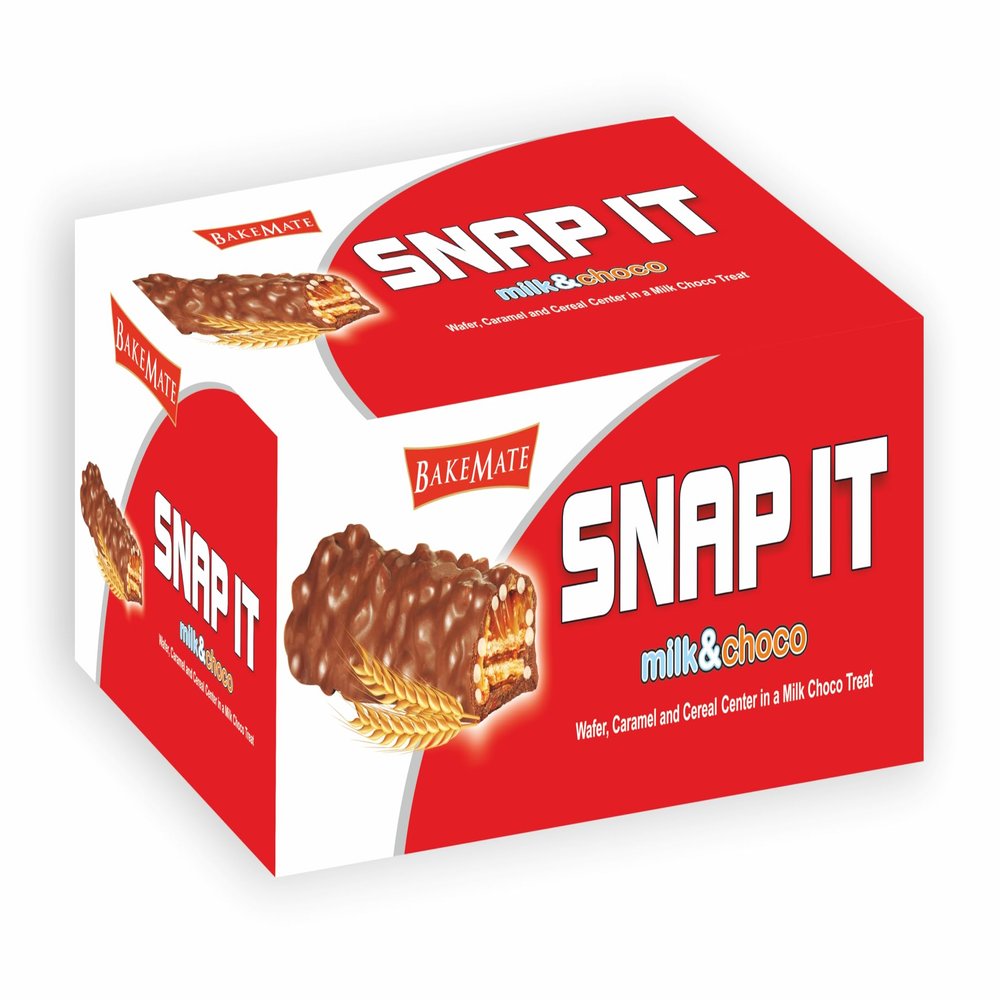 BakeMate Snap It Milk Chocolate Coated Wafers - Crispy & Creamy Wafer Bars, 600g