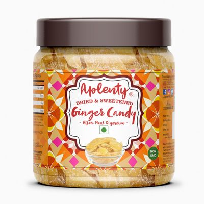 Aplenty Sweet Ginger Slice | Dried Ginger Candy | Adrak Slices/Candy Mouth Freshener/Mukhwas (200g)