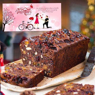 WINNI - Delightful Choco Dry Nuts Cake + Gift Card Combo Pack | Handmade Eggless Chocolate Cake Box | Celebration Gift For Birthday, Anniversary, Valentine, Wedding, Couple, Partner, Wife, Husband, Girls, Boys | Premium Return Gift