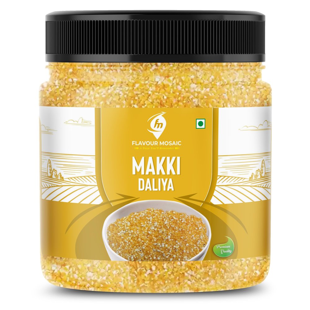 FLAVOUR MOSAIC Makka Daliya | 800gm | Maize Daliya | Corn Daliya | Makke Ka Daliya | Khichdi Daliya | Natural And Fresh (Pack of 2, 400gm each)