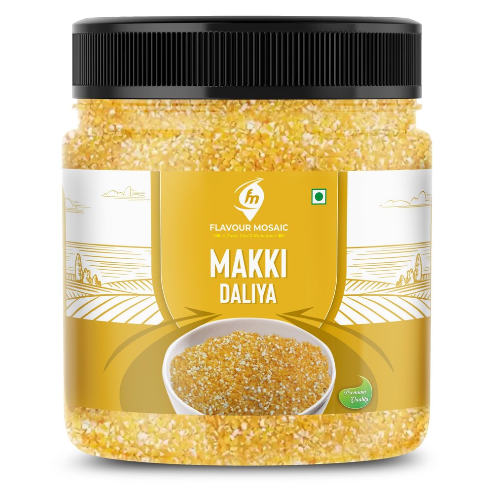 FLAVOUR MOSAIC Makka Daliya | 1.2Kg | Maize Daliya | Corn Daliya | Makke Ka Daliya | Khichdi Daliya | Natural And Fresh (Pack of 3, 400gm each)