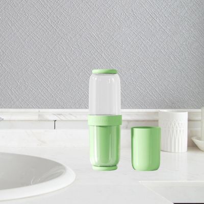 Fashion My Day Toothbrush Container Portable Toothpaste Storage Toothbrush Case for Camping 4Pcs Green