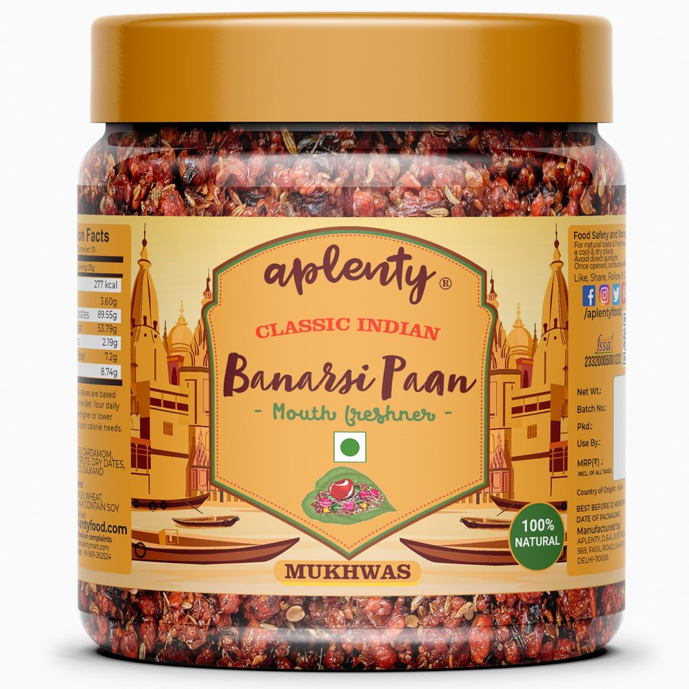 Aplenty Banarasi Meetha Paan Special | Lal Meetha Paan | Traditional Mouth Freshener Mukhwas (Without Supari & Areca Nut) After Meal (200G)