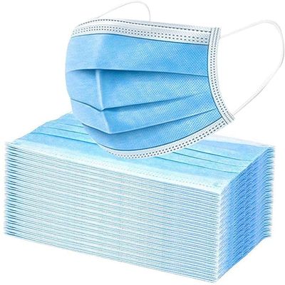3Ply Safety Disposable Face Mask-Pack of 200 | 3 Layers Blue Protective Face Mask For Daily Use | Breathable Facemasks, Anti-Dust Disposable Mask with Earloop for Personal Care