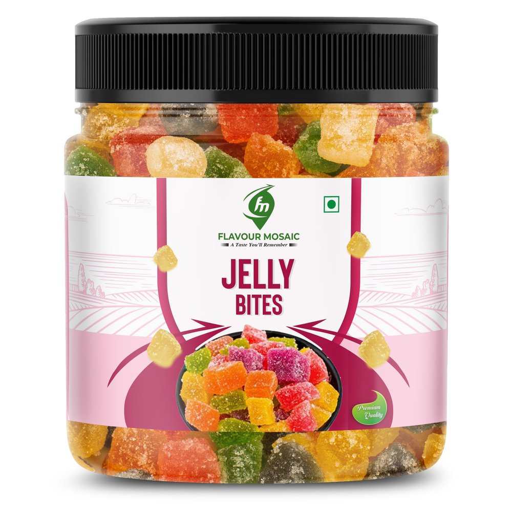 FLAVOUR MOSAIC Jelly Bites | 800gm | Colorful & Delicious Flavors | Vegetarian, No Gelatin with Natural Fruit Sugar | Mix Fruit Jelly (Pack of 2, 400gm each)