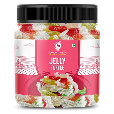 FLAVOUR MOSAIC Jelly Toffee | 500gm | Colourful Jelly | Jelly Candy | Jelly Chocolate | Colourful Mixed Fruits Jelly Candy