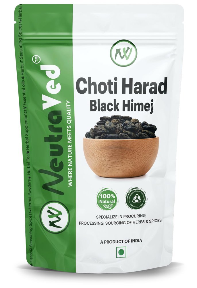NeutraVed Choti Harad, Kali Harad, Black Himej, Myrobalan, Terminalia Chebula Small Hard Whole - 350g